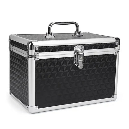 Professional Makeup Case with Mirror – Aluminum Alloy Cosmetic Organizer
