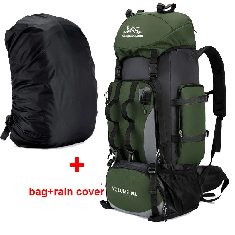 90L Hiking Backpack – Large Capacity Waterproof Camping Rucksack