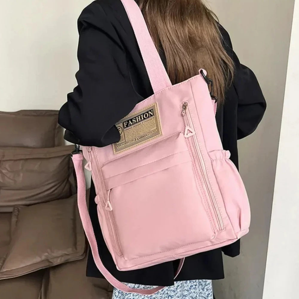 Nylon Shoulder Bag for Women – Multi-Pocket Tote & Crossbody