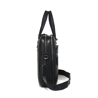 Genuine Leather Men's Briefcase – 14" Laptop Business Bag