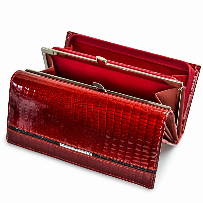 Alligator Genuine Leather Women's Clutch Wallet with Card Slots