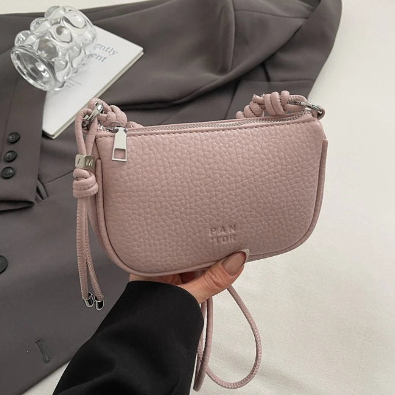 Women's Crossbody Shoulder Bag – Casual Pebbled Leather Handbag