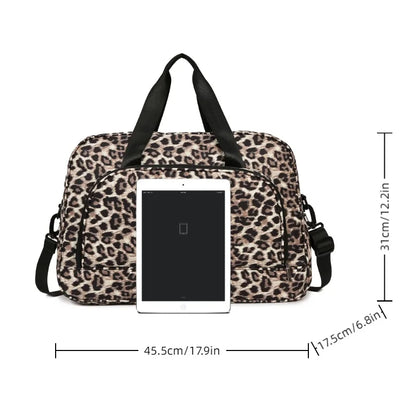 Leopard Print Large Capacity Women's Travel Gym Tote Bag