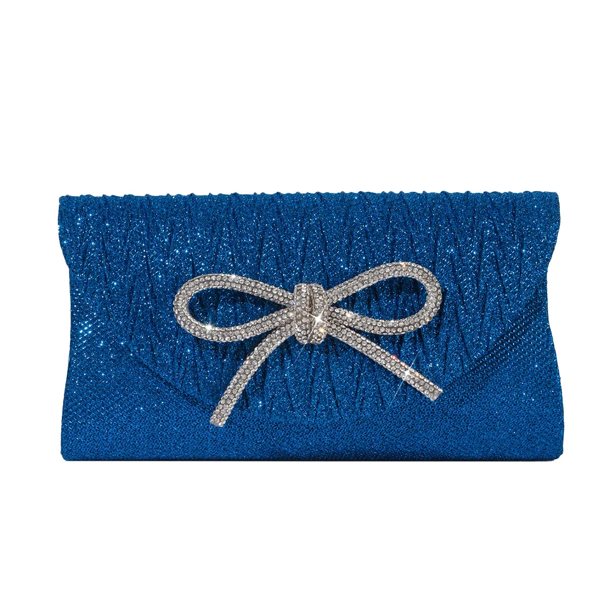 Crystal Bow Evening Clutch Purse – Shiny Envelope Bag for Wedding & Party