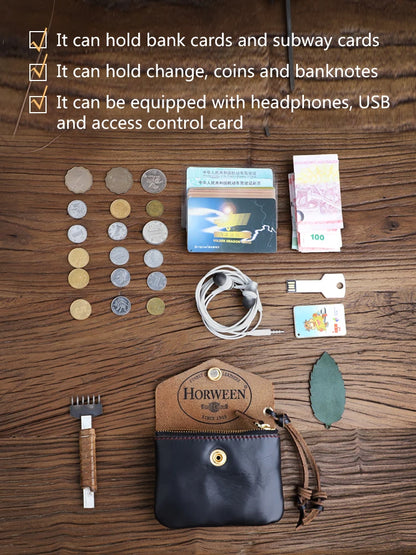 Handmade Genuine Leather Coin Purse & Card Holder Wallet