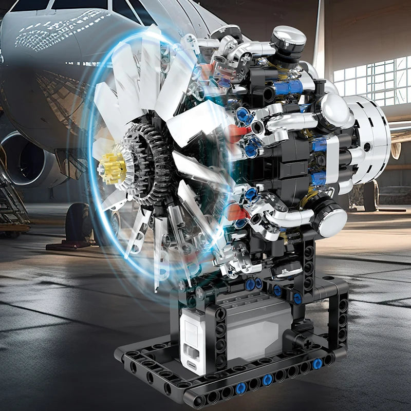 Aircraft Radial Engine Building Blocks – 558 Pcs Motorized Model Kit