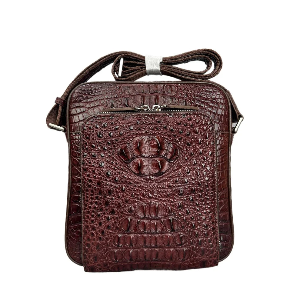 Crocodile Leather Men's Crossbody Bag – Travel & Business Shoulder Bag