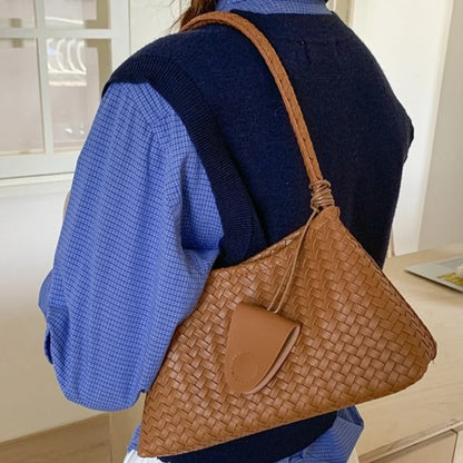 Woven Shoulder Bag for Women – Retro Underarm Handbag