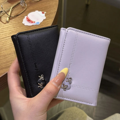 Cute Bow Heart Short Wallet for Women – Large Capacity Card Holder