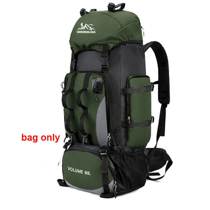 90L Hiking Backpack – Large Capacity Waterproof Camping Rucksack