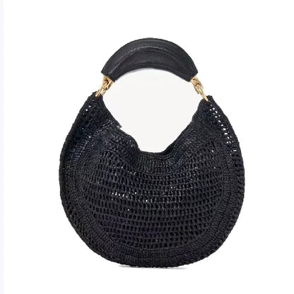 Woven Crescent Handbag – Hollow Design Women's Underarm Bag