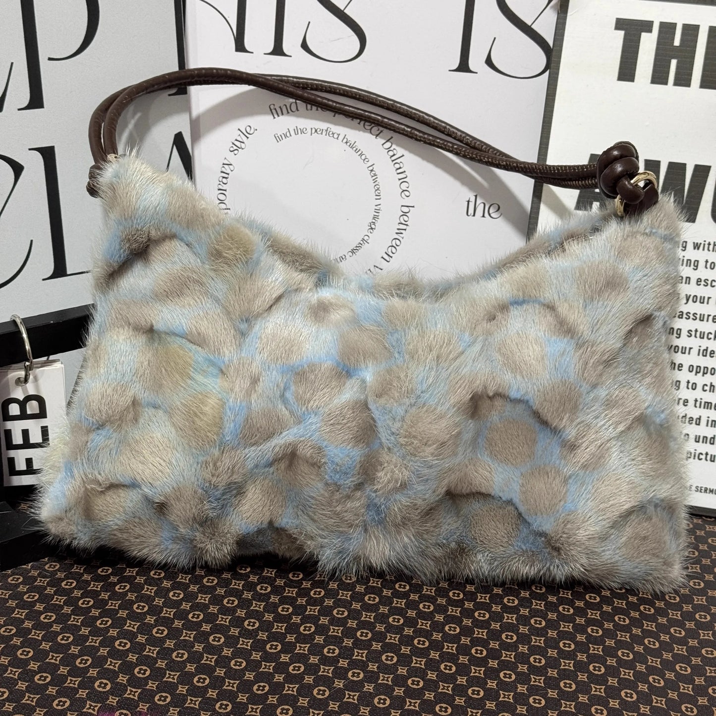 Real Fur Shoulder Bag Women Mink Hair Designer Luxury Handbag Trend Casual Elegant Female Bags