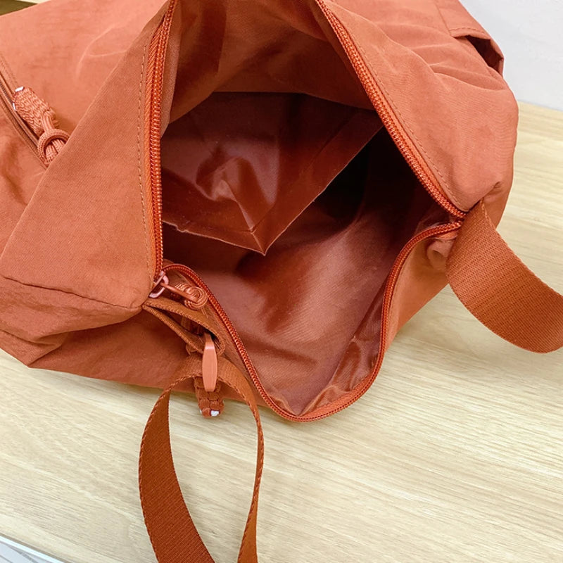 Nylon Crossbody Shoulder Bag for Women – Multi-Pocket Lightweight Tote