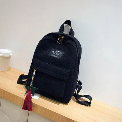 Women's Casual Corduroy Backpack – School & Travel Bag