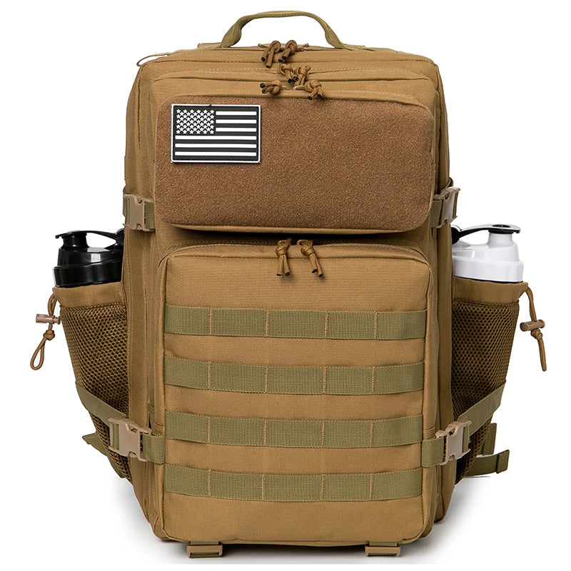 45L Tactical Backpack with Bottle Holder – MOLLE Rucksack for Men