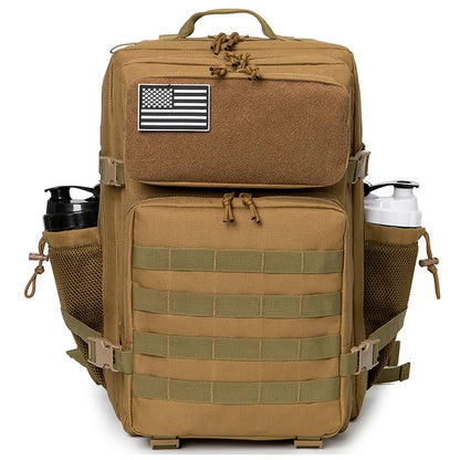45L Tactical Backpack with Bottle Holder – MOLLE Rucksack for Men