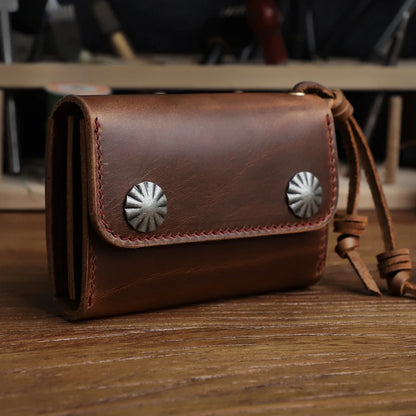 Handmade Horween Chromexcel Leather Card Wallet with Coin Purse