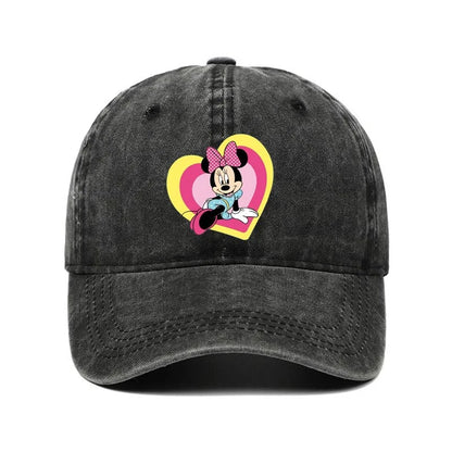 Cartoon Print Washed Baseball Cap – Unisex Vintage Snapback Hat