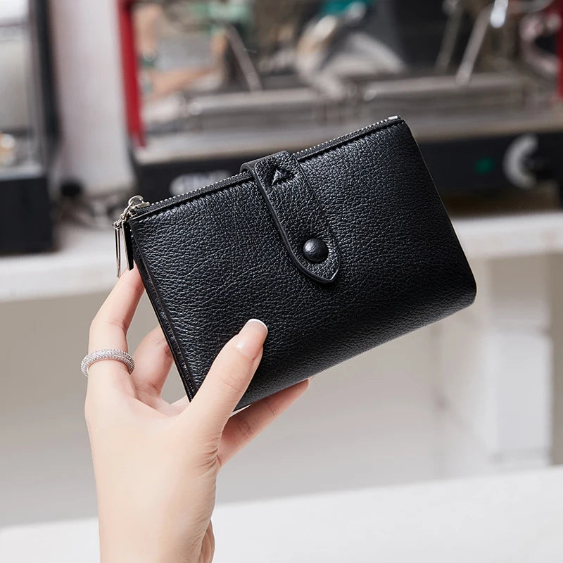 Slim Zipper Coin Purse with Multiple Card Slots