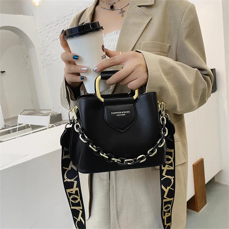 Women Top-Handle Mini Bucket Bag Pure Color Luxury Designer Handbags Leather Messenger