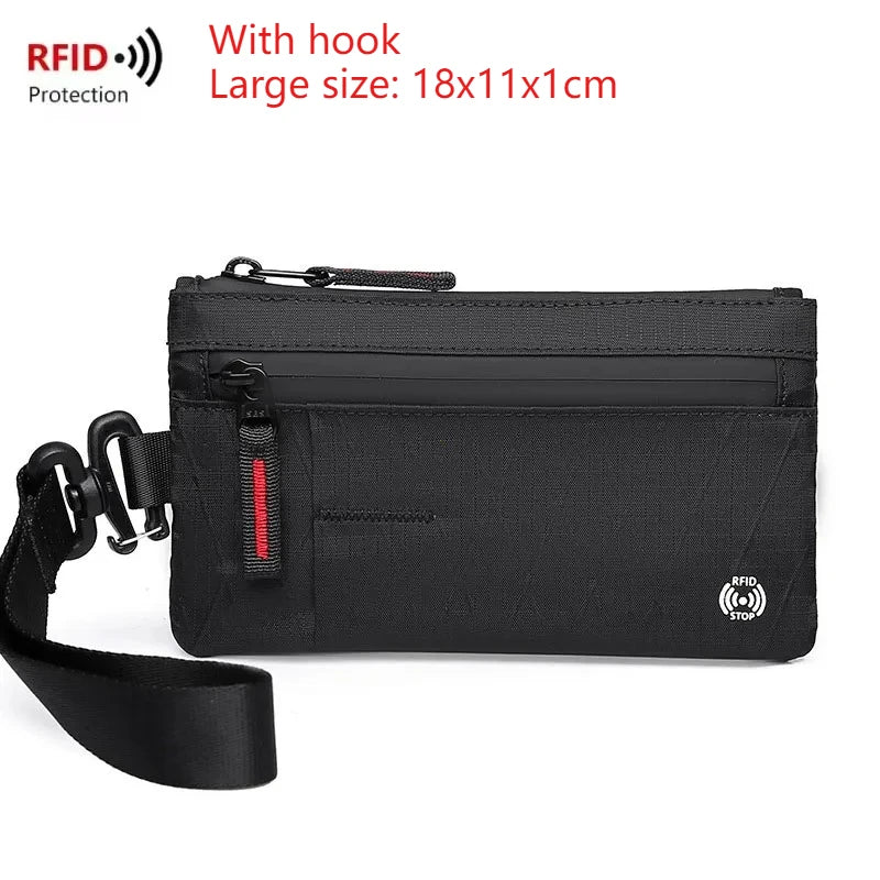 RFID Blocking Slim Wallet – Tactical Nylon Zipper Card Holder