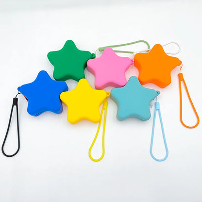 Star-Shape Silicone Coin Purse & Mini Cosmetic Bag with Zipper