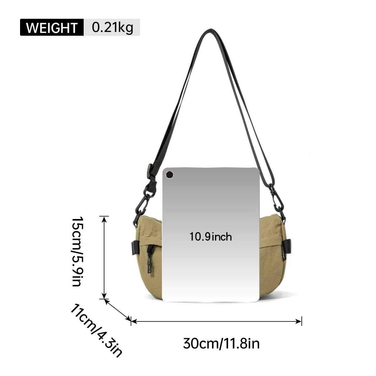 Nylon Crossbody Bag – Lightweight Waterproof Multi-Pocket Unisex