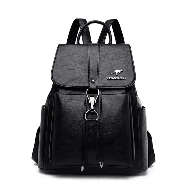 Women's Soft Leather Backpack – Casual School & Travel Bag