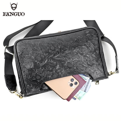 Handmade Genuine Leather Crossbody Messenger Bag for Men
