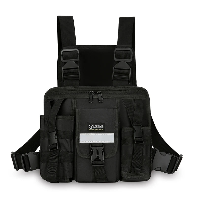 Tactical Chest Bag – Reflective Multi-Pocket Vest Pack