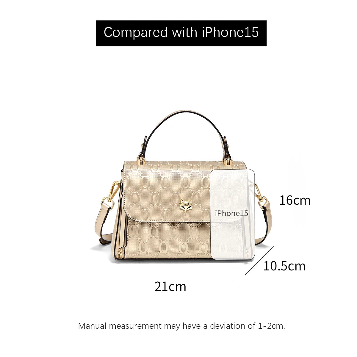 Foxer Lady S Handbag Split Leather Shoulder Bag Light Luxury Crossbody Vintage Commute Female