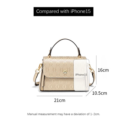 Foxer Lady S Handbag Split Leather Shoulder Bag Light Luxury Crossbody Vintage Commute Female