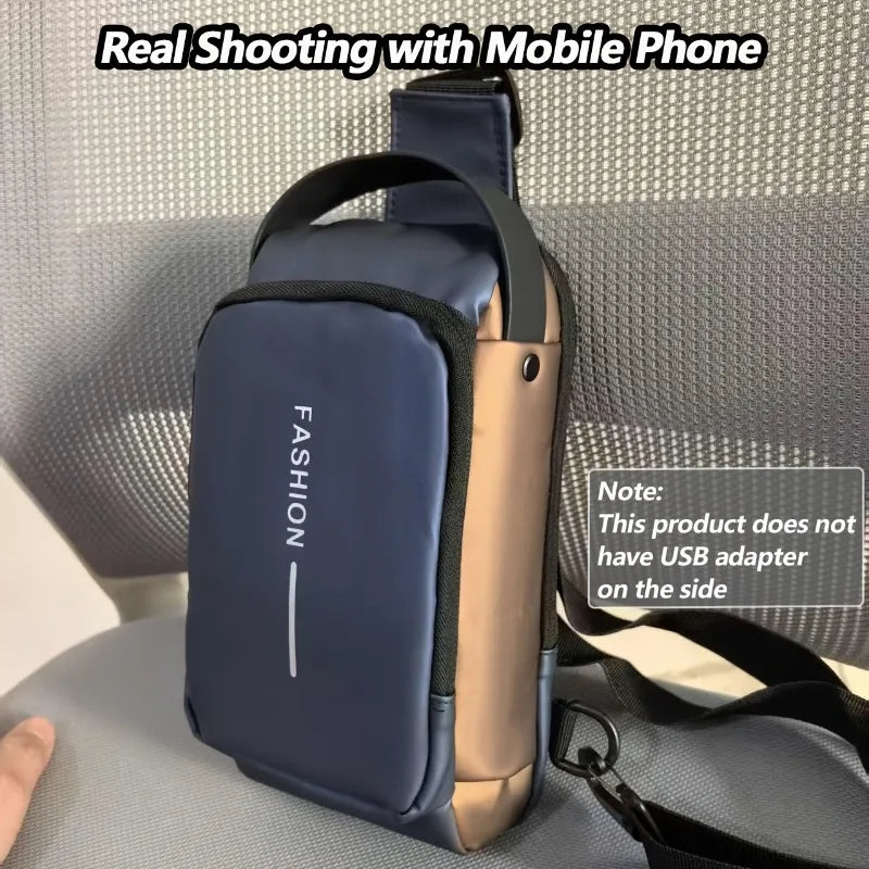 Men's Sling Chest Bag with Password Lock & USB Port