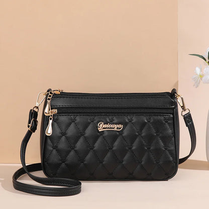 Quilted PU Leather Crossbody Bag for Women
