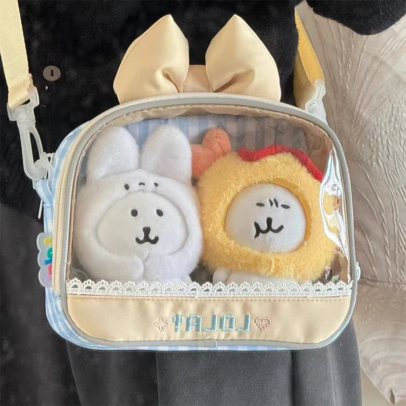 Itabag Transparent Crossbody Bag with Cute Bow & Doll Display Window