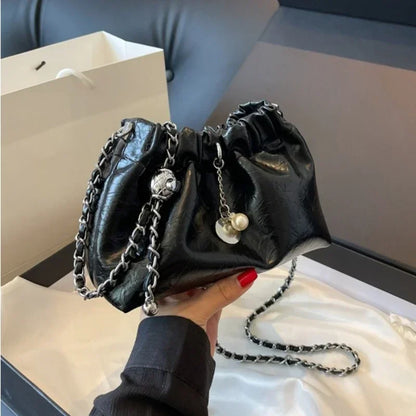 Y2K Crocodile Pattern Chain Shoulder Bag – Mini Crossbody Purse