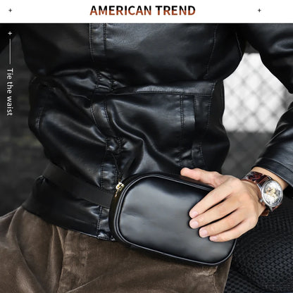 Genuine Leather Chest Bag – Adjustable Crossbody Fanny Pack