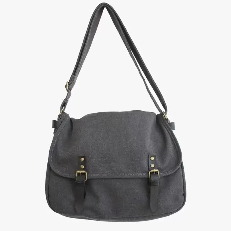 Canvas Messenger Bag – Large Capacity Vintage Satchel