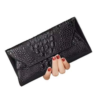Crocodile Pattern Genuine Leather Women's Long Clutch Wallet
