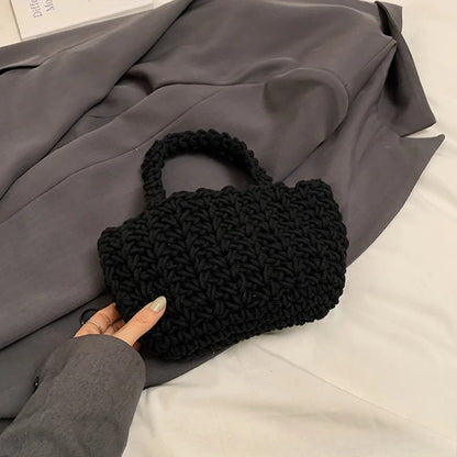 Hand-Woven Cotton Rope Bag – Women's Crochet Handbag