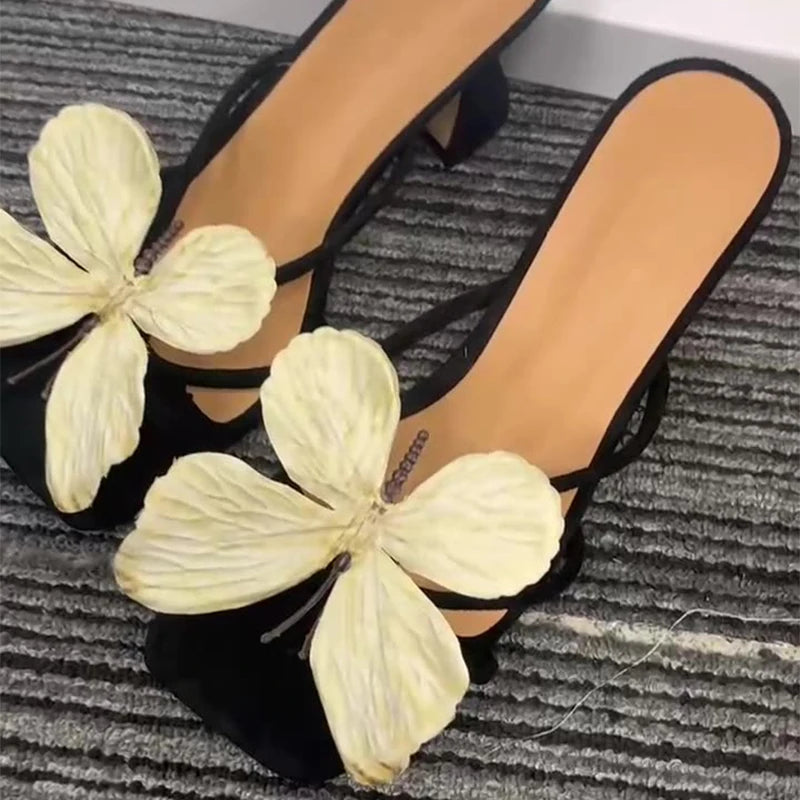 Butterfly Mule Slippers – Women's Open Toe Slip-On Sandals