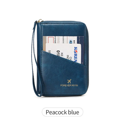 RFID Blocking Passport Wallet – PU Leather Travel Organizer for Men & Women