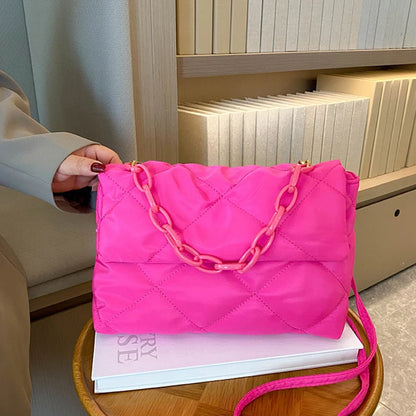 Diamond Quilted Crossbody Bag for Women – Chain Shoulder Handbag