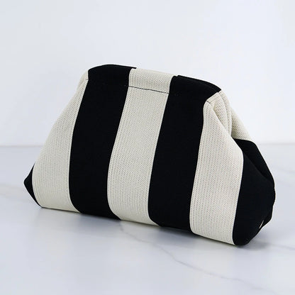 Crochet Knit Clutch Bag Women's Ruched Cloud Dumpling Purse