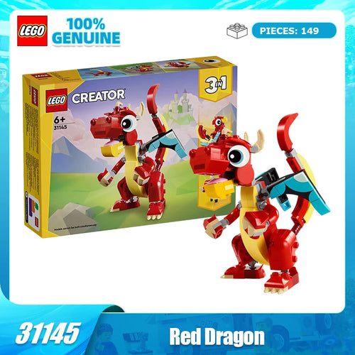 LEGO Creator 3-in-1 Red Dragon Set 31145 – Ages 6+