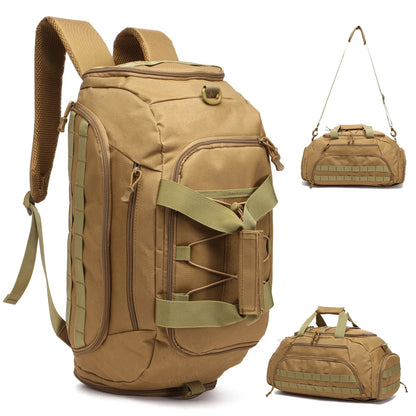 3-in-1 Tactical Gym Bag with Shoe Compartment – Backpack, Duffel & Sling