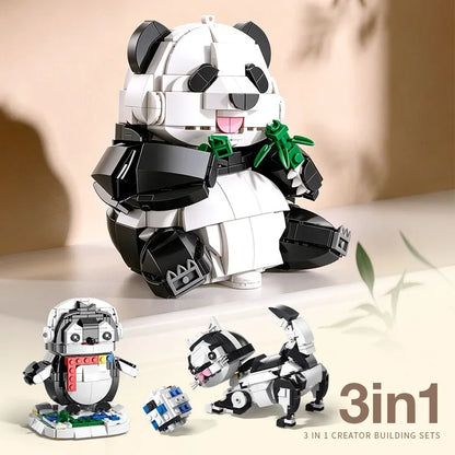 3-in-1 Animal Building Blocks Set – DIY Capybara, Panda, Penguin & More