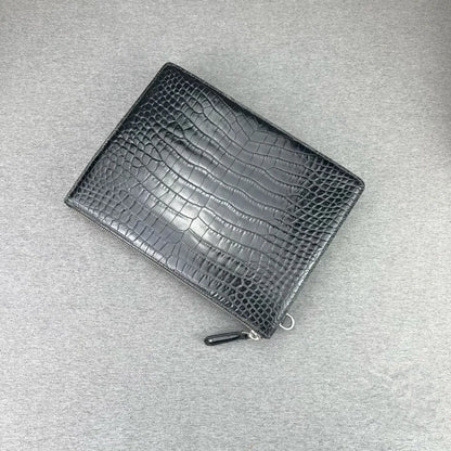 Crocodile Leather Men's Clutch Wristlet – Envelope Handbag
