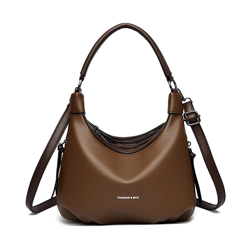 Leather Hobo Shoulder Bag for Women – Crossbody Handbag