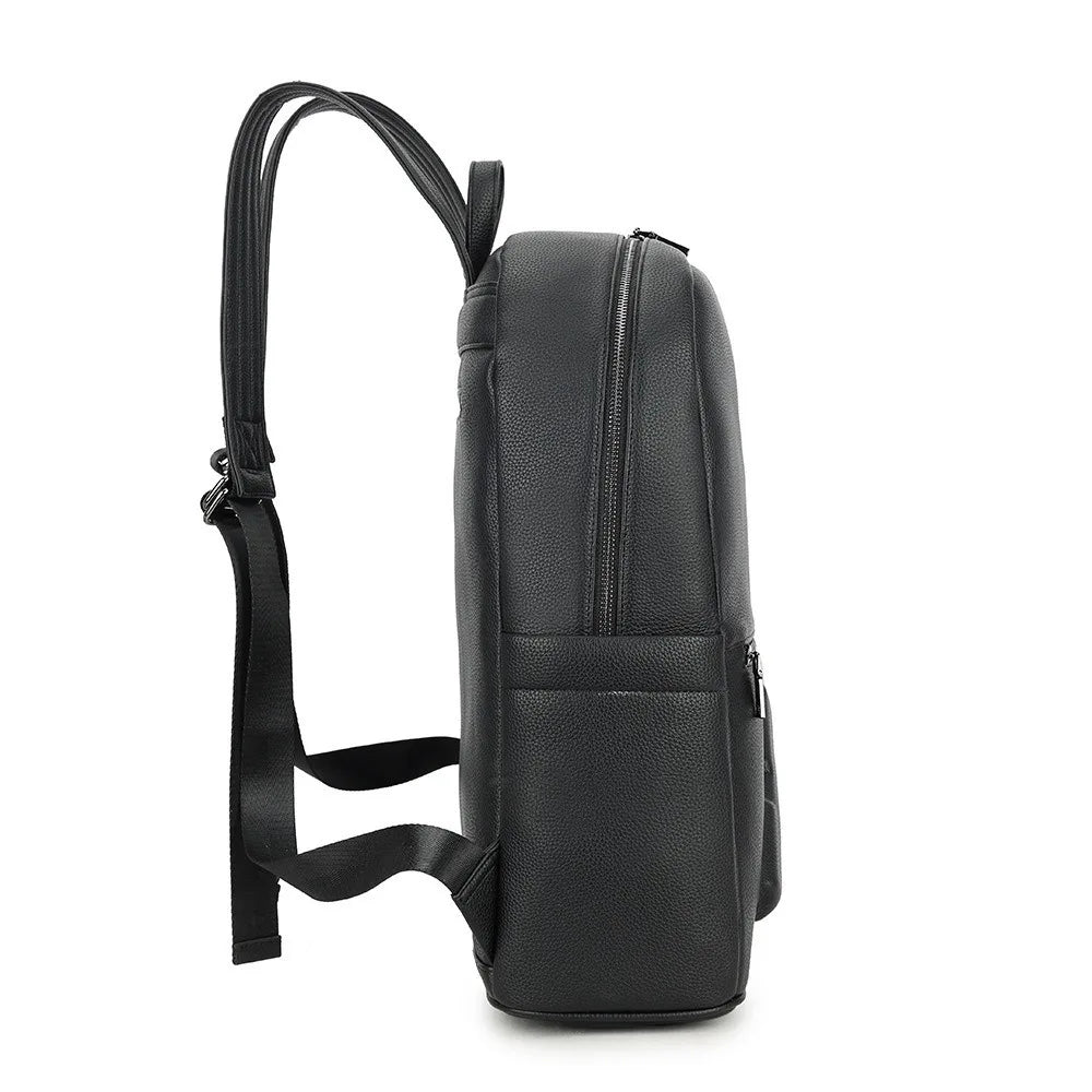 Genuine Cowhide Leather Backpack for Men – Large 15" Laptop Travel Bag